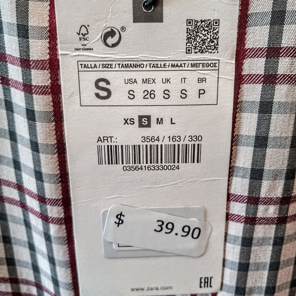 ZARA Long Sleeve Ruched Cropped Blouse - Picture 6 of 7